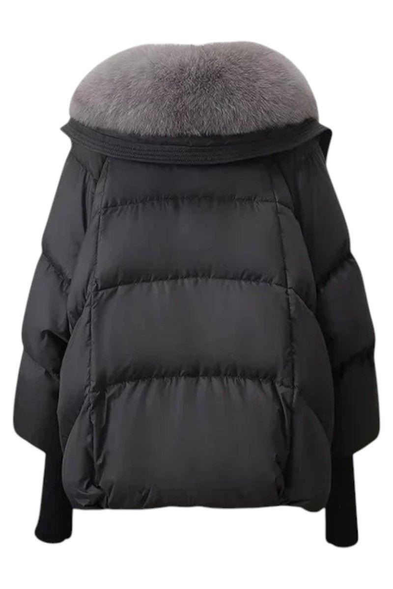 Sophie | Veste chaude avec capuche et col en fourrure