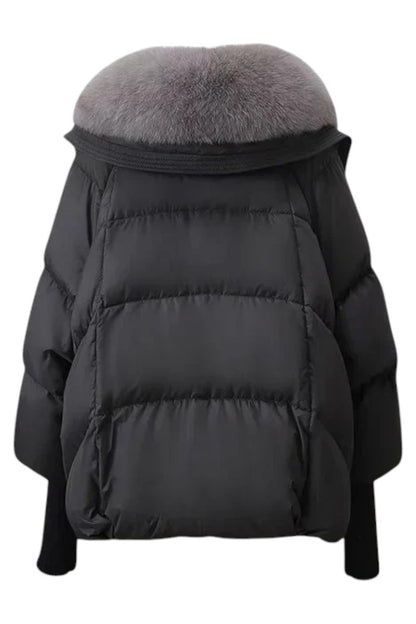 Sophie | Veste chaude avec capuche et col en fourrure