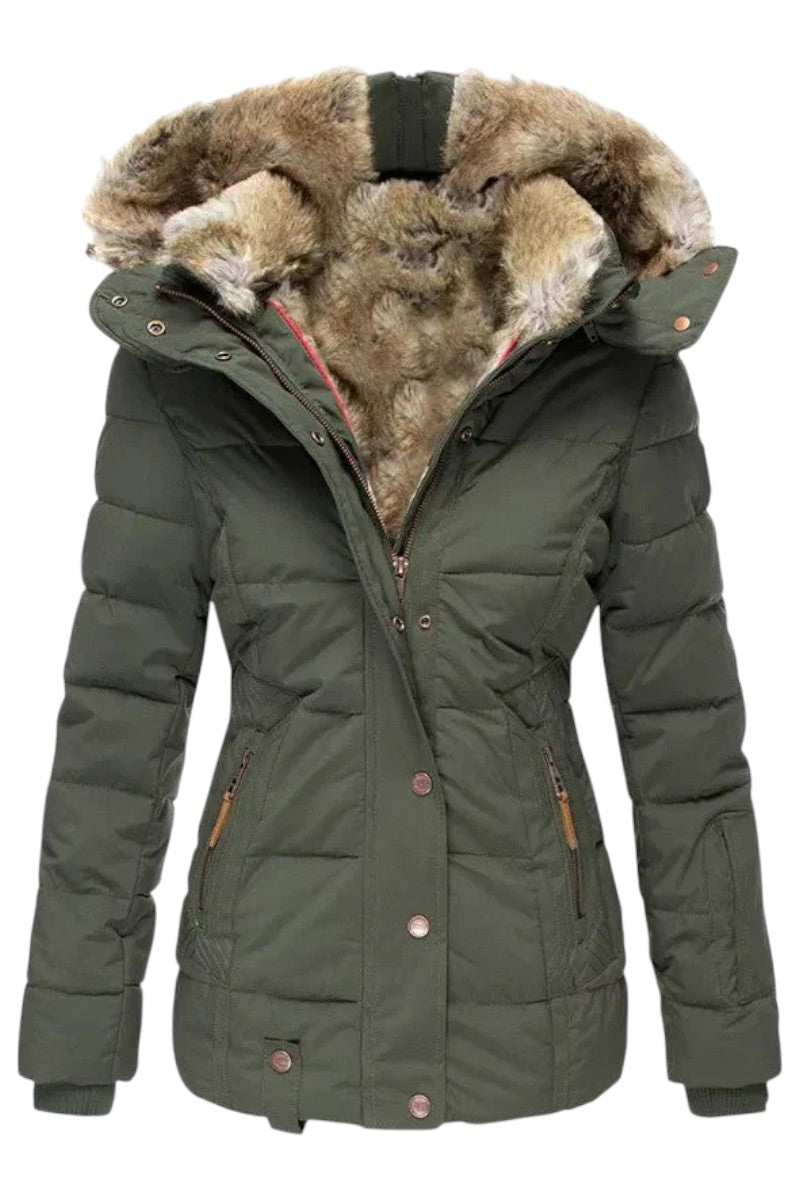 Olivara | Veste d’hiver confortable avec capuche