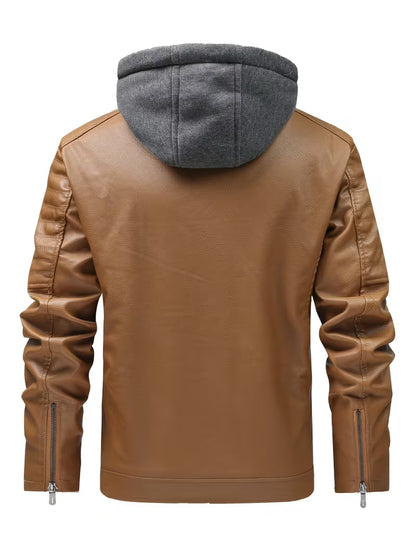 Mathis | Veste en cuir avec capuche moderne