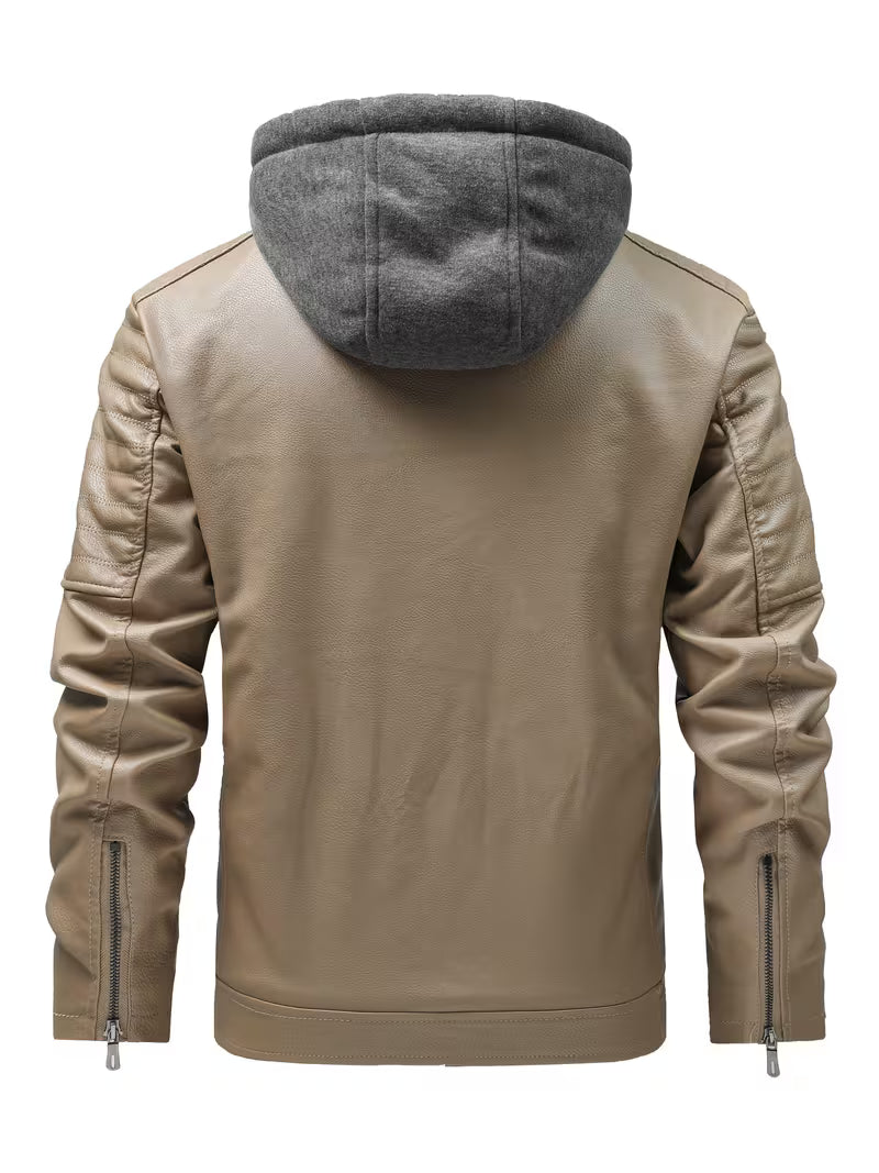 Mathis | Veste en cuir avec capuche moderne