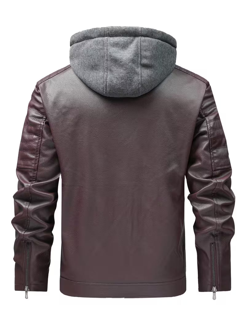 Mathis | Veste en cuir avec capuche moderne