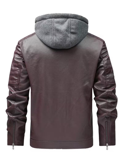 Mathis | Veste en cuir avec capuche moderne